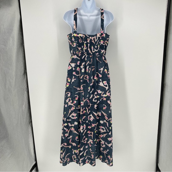 CAbi Aurora Maxi Length Dress Halter Smocked Adjustable Straps Pockets Print 6 - Picture 4 of 13